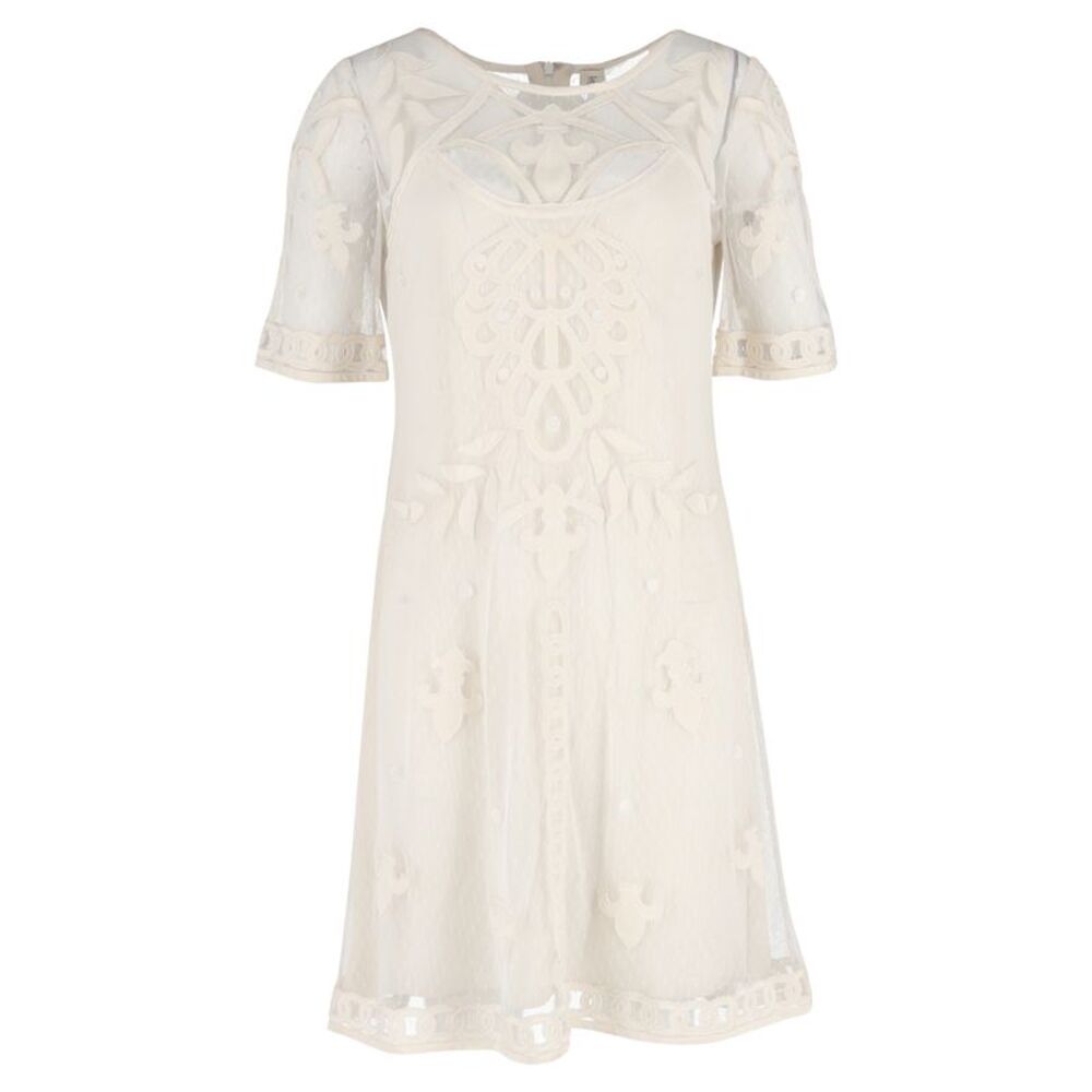 Temperley London Mesh Knee Length Dress in White Polyester